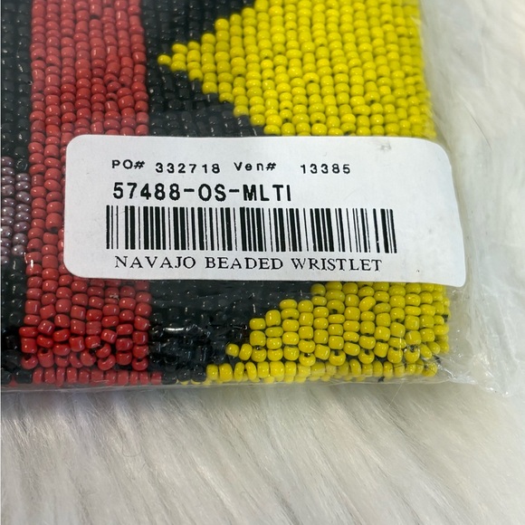 Navajo Hand-Beaded Geometric Wristlet Clutch in Yellow, Orange & Black - Picture 3 of 5